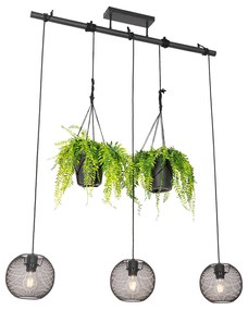 Ipari lógólámpa fekete 3 lámpás - Flor