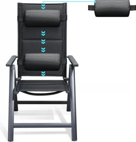 Deuba 2 darabos Premium alumínium fotel szett - antracit