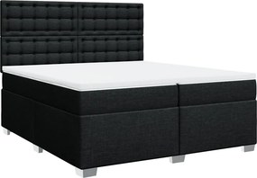 vidaXL fekete szövet rugós ágy matraccal 200 x 200 cm