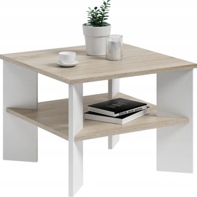 Dohányzóasztal Négyzet 60X60X47 Sonoma Tölgy Fehér