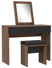 JUNO sminkasztal + ülőke 45x29,6 cm barna/fekete
