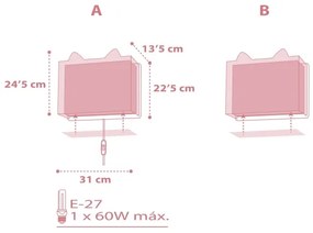 Dalber 64588 - Gyerek fali lámpa LITTLE FOX 1xE27/60W/230V
