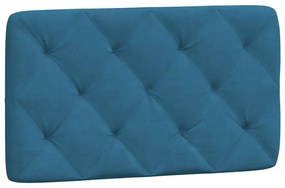 kék bársony fejtámla párna 90 cm
