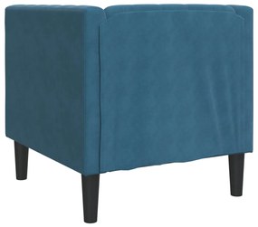 kék bársony Chesterfield kanapéfotel
