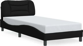 vidaXL ágykeret matrac nélkül Hvar fekete 90x200 cm szövet