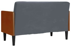 sötétszürke bársony loveseat kanapé párnákkal 110 cm