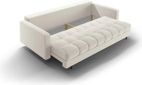 Krémszínű buklé kinyitható tárolóhelyes kanapé 222 cm Bali – Cosmopolitan Design