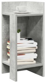 betonszürke kisasztal polccal 25,5 x 27 x 60 cm