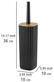 WENKO 25304100 - WC-szett ROTELLO 10x36 cm fekete/barna