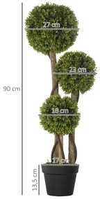 Műnövény, buxus, cserépben 90cm magas