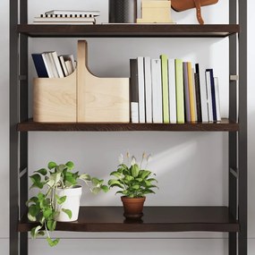 sötétbarna kezelt tömör tölgyfa fali polc 80x60x(2-4) cm