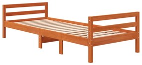 viaszbarna tömör fenyő ágykeret matrac nélkül 80x200 cm