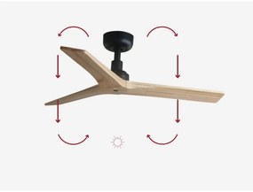 FARO 34284 - Mennyezeti ventilátor KLIM S fenyő/fekete átm. 92,5 cm + távirányító