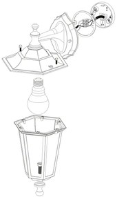 EGLO 22467 - LATERNA 4 kültéri fali lámpa 1xE27/60W fekete