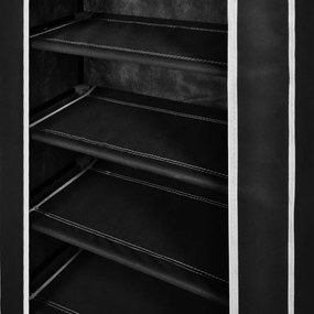 Fekete szövet cipőszekrény borítóval 58 x 28 x 106 cm