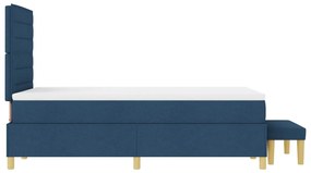 Boxspring ágy matraccal és paddal, kék, 120x200 cm, szövet