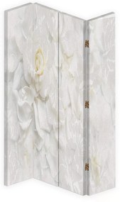 Gario Paraván Fehér virágok Méret: 145 x 170 cm, Kivitelezés: Forgó paraván 360°