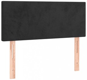 fekete bársony fejtámla 100x5x78/88 cm