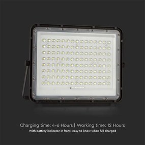 LED kültéri napelemes reflektor LED/20W/3,2V 6400K fekete + DO