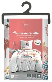 Fehér-rózsaszín egyszemélyes pamut gyerek ágyneműhuzat 140x200 cm Lilibelle – douceur d'intérieur
