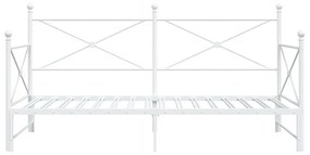 Daybed with Trundle without Mattress White 107x203 cm acél