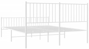 fehér fém ágykeret fej- és lábtámlával 160x200 cm
