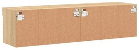 2 db sonoma tölgy színű TV-szekrény LED-ekkel 60x30x30 cm