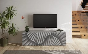 SNAKE háromajtós komód, betonhatású testet és szürke, díszített mintázatú előlapokkal