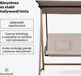 Blumfeldt ZenGrove, hollywoodi hinta, 3 üléses, egyénileg állítható, porszórt acél, időjárásálló