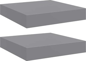 vidaXL 2 db szürke MDF lebegő fali polc 23 x 23,5 x 3,8 cm