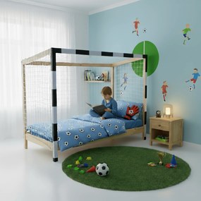 Montessori ágy, természetes/fehér/fekete, 90x200, FUTAL