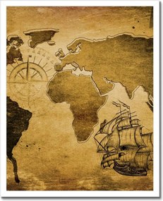 Poszterek keretben 40x50 Régi vintage térkép