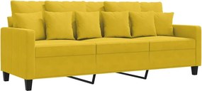 vidaXL 3 személyes sárga bársony kanapé 180 cm