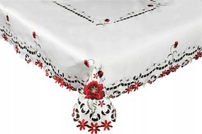 Abrosz Asztalra 140x240 Fehér Dekoratív Virágok