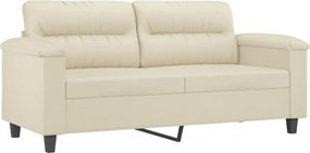 vidaXL 2 személyes krémszínű műbőr kanapé 140 cm