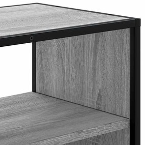 szürke sonoma színű szerelt fa és fém TV-szekrény 80x31x39,5 cm