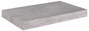 2 db betonszürke MDF lebegő fali polc 40 x 23 x 3,8 cm