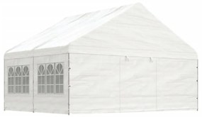fehér polietilén pavilon tetővel 4,46 x 5,88 x 3,75 m