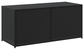 fekete polyrattan kerti tárolóláda 283 L