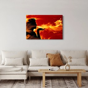 Egy nő képe lángokkal (90x60 cm)
