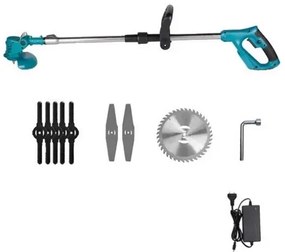 Akkus bozótvágó kerekekkel Hayami HA1025 + 2x akkumulátor + tartozékok + pengék + kések