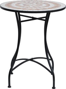 Outsunny Kerti Asztal Ø60 x H71cm, Időjárásálló Fém Terasz Asztal, Kültéri Étkező Asztal, Kemping Oldalasztal, Kerek Terasz Asztal Kertbe, Balkondra N