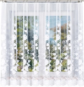 Jacquard mintás függöny 023006, 400x180cm egyenes, virágmintás (szegélyekkel)