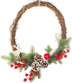 Karácsonyi koszorú dekoráció ajtódísz falikép karácsony
