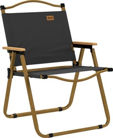 Outsunny Összecsukható Camping Szék Horgász Szék Karfával - Oxford Szövet és Acél Szerkezet - 54 x 59 x 78 cm - Sötétszürke | Aosom