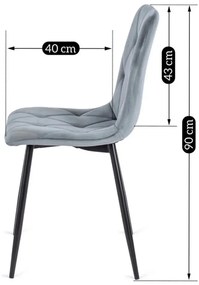 Szürke bársony szék ROBIN