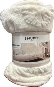 Smukee Dekoratív takaró Puha 130 x 170 cm Fehér Ecru