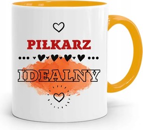 Sárga Bögre Labdarúgónak Tökéletes Labdarúgó Ajándék fényképes nyomtatással