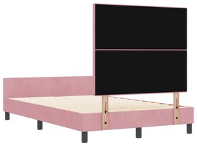 rózsaszín bársonyos ágykeret 120x200 cm