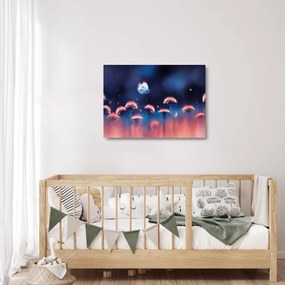 Pitypang képe kék pillangóval (üvegen) (70x50 cm)